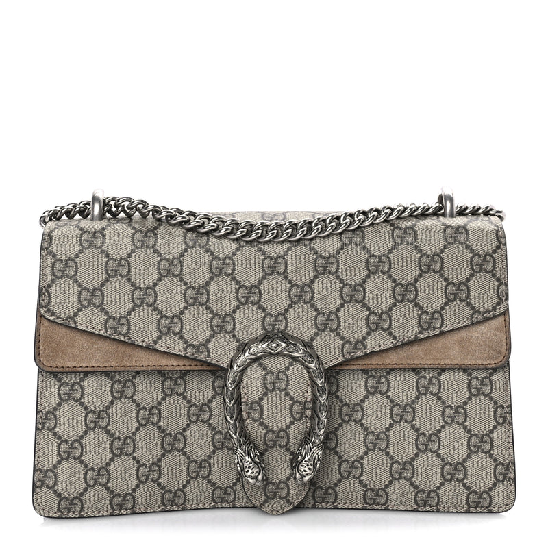  Gucci GG Supreme Monogram Small Dionysus Shoulder Bag Taupe