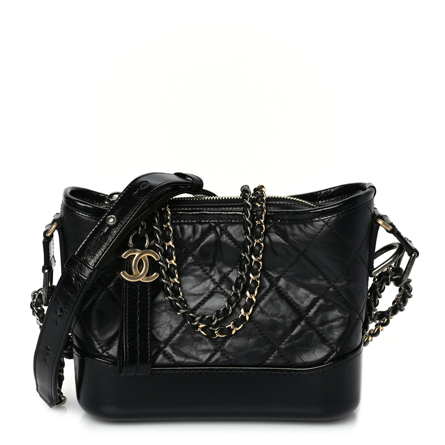 Chanel Aged Calfskin Chevron Quilted Small Gabrielle Hobo Image 1