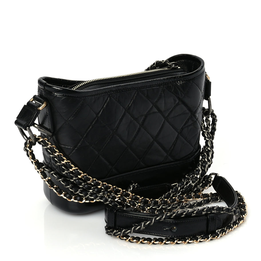 Chanel Aged Calfskin Chevron Quilted Small Gabrielle Hobo Image 2
