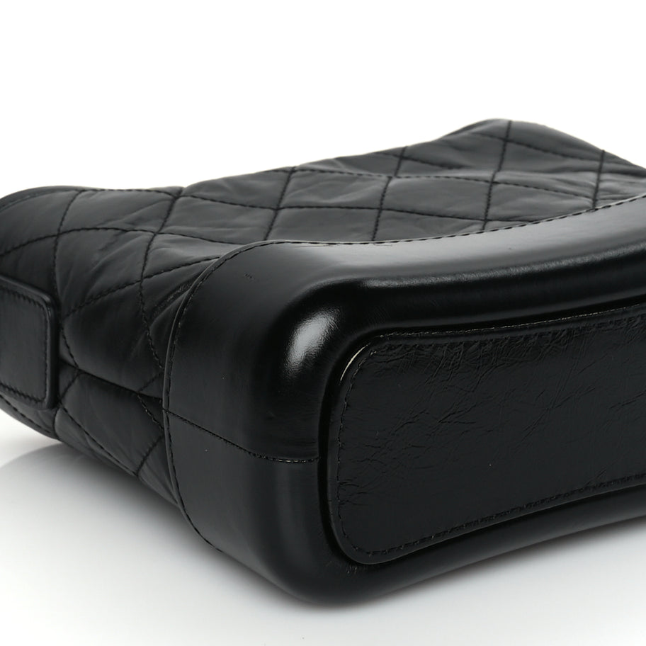 Chanel Aged Calfskin Chevron Quilted Small Gabrielle Hobo Image 8