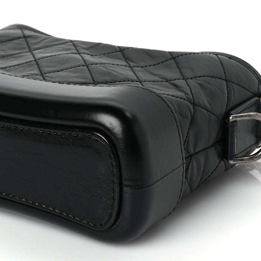 Chanel Aged Calfskin Chevron Quilted Small Gabrielle Hobo Image 9