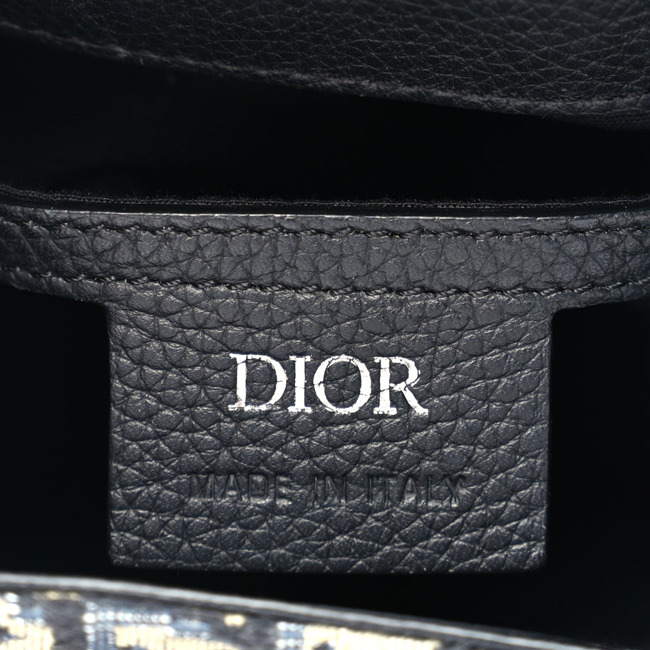 Christian Dior Grained Calfskin Oblique Mini Gallop Sling Bag Blue Black Image 5