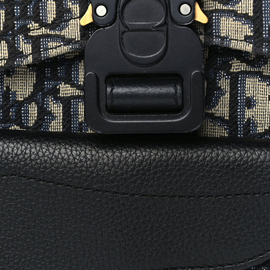 Christian Dior Grained Calfskin Oblique Mini Gallop Sling Bag Blue Black Image 6