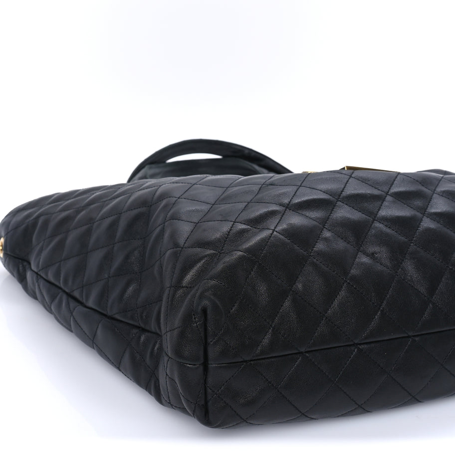 Saint Laurent Lambskin Quilted Maxi Icare Shopping Tote Black Image 8