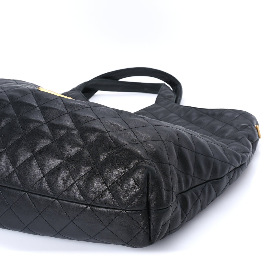 Saint Laurent Lambskin Quilted Maxi Icare Shopping Tote Black Image 9