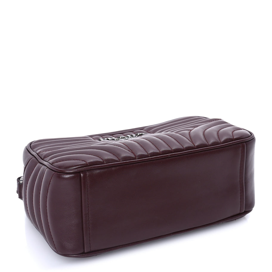Prada Soft Calfskin Impunture Diagramme Camera Bag  Granato Image 3