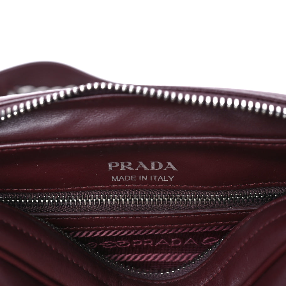 Prada Soft Calfskin Impunture Diagramme Camera Bag  Granato Image 5