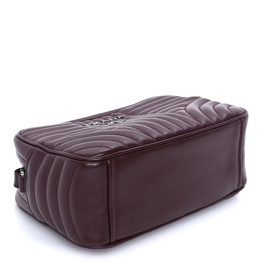 Prada Soft Calfskin Impunture Diagramme Camera Bag  Granato Image 7