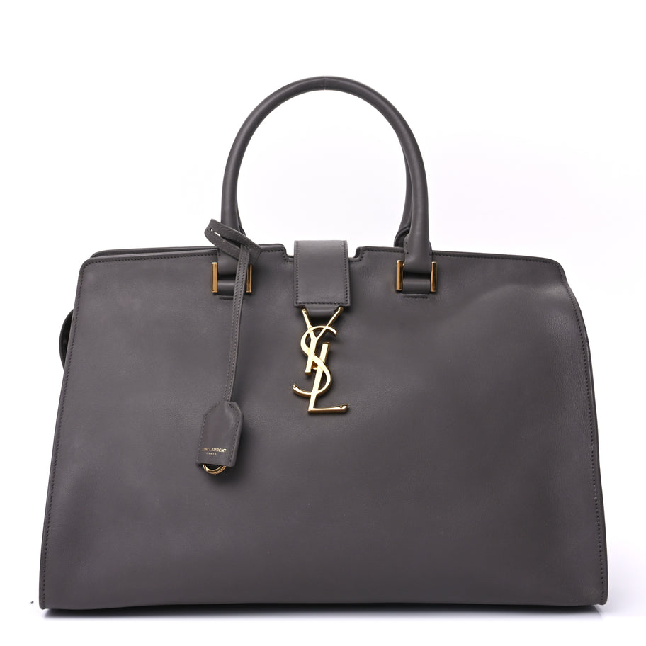 Saint Laurent Smooth Calfskin Medium Monogram Cabas Fog Image 1