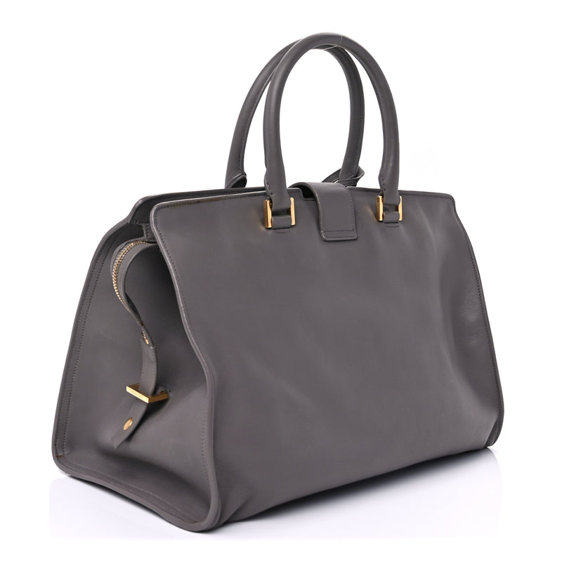  Saint Laurent Smooth Calfskin Medium Monogram Cabas Fog