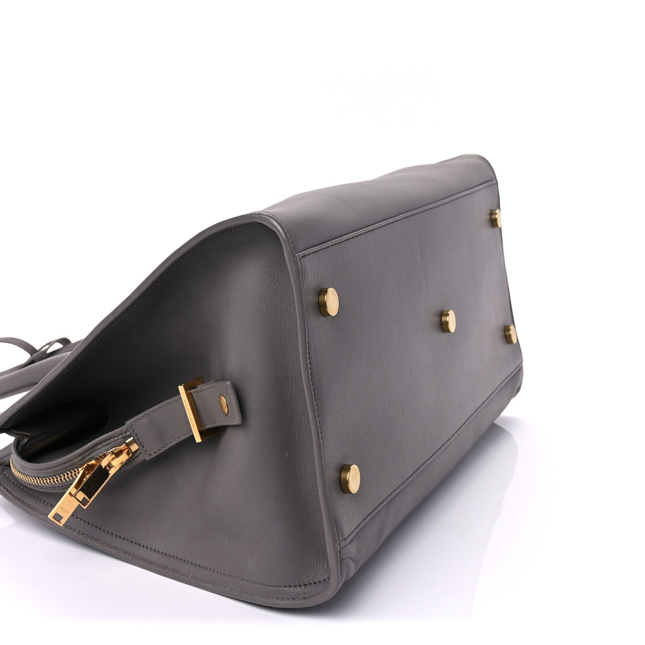 Saint Laurent Smooth Calfskin Medium Monogram Cabas Fog Image 7