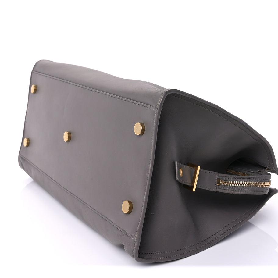 Saint Laurent Smooth Calfskin Medium Monogram Cabas Fog Image 8
