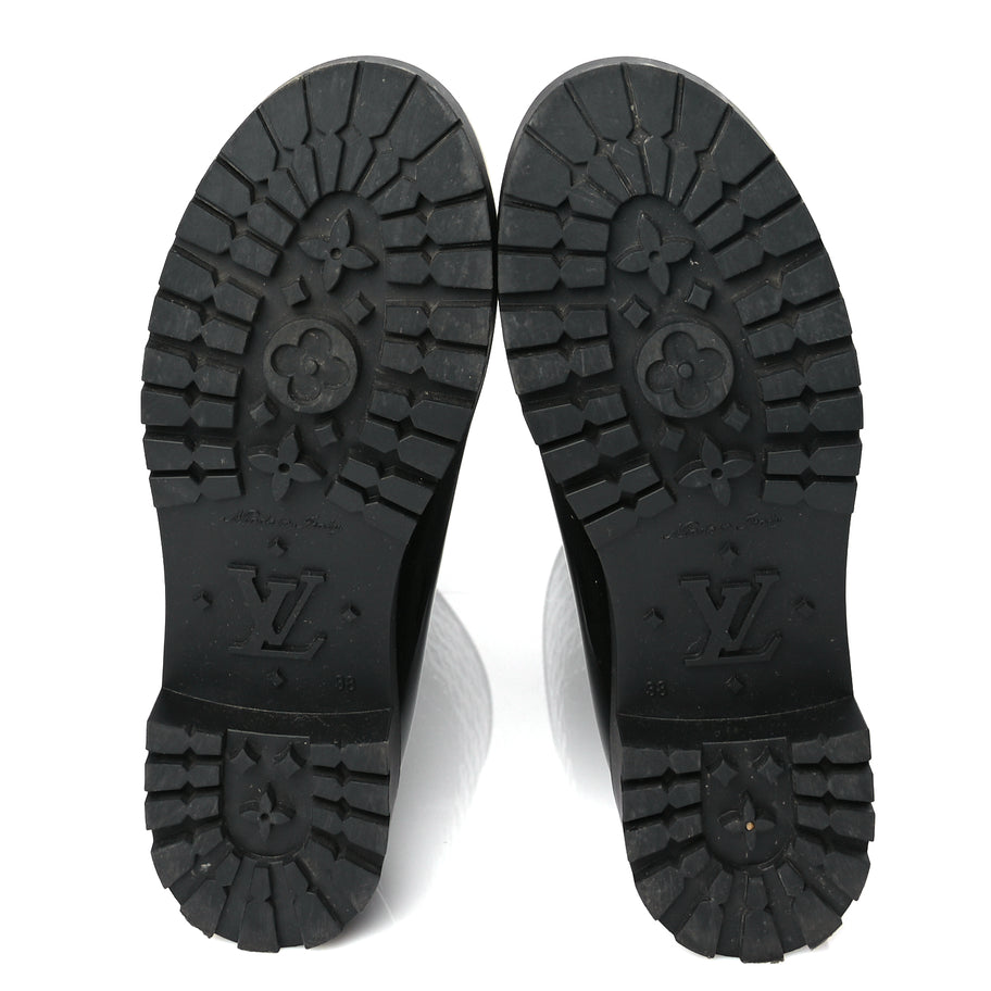 Louis Vuitton Rubber Embossed Monogram Splash Rain Boots 38 Black Monogram Image 5