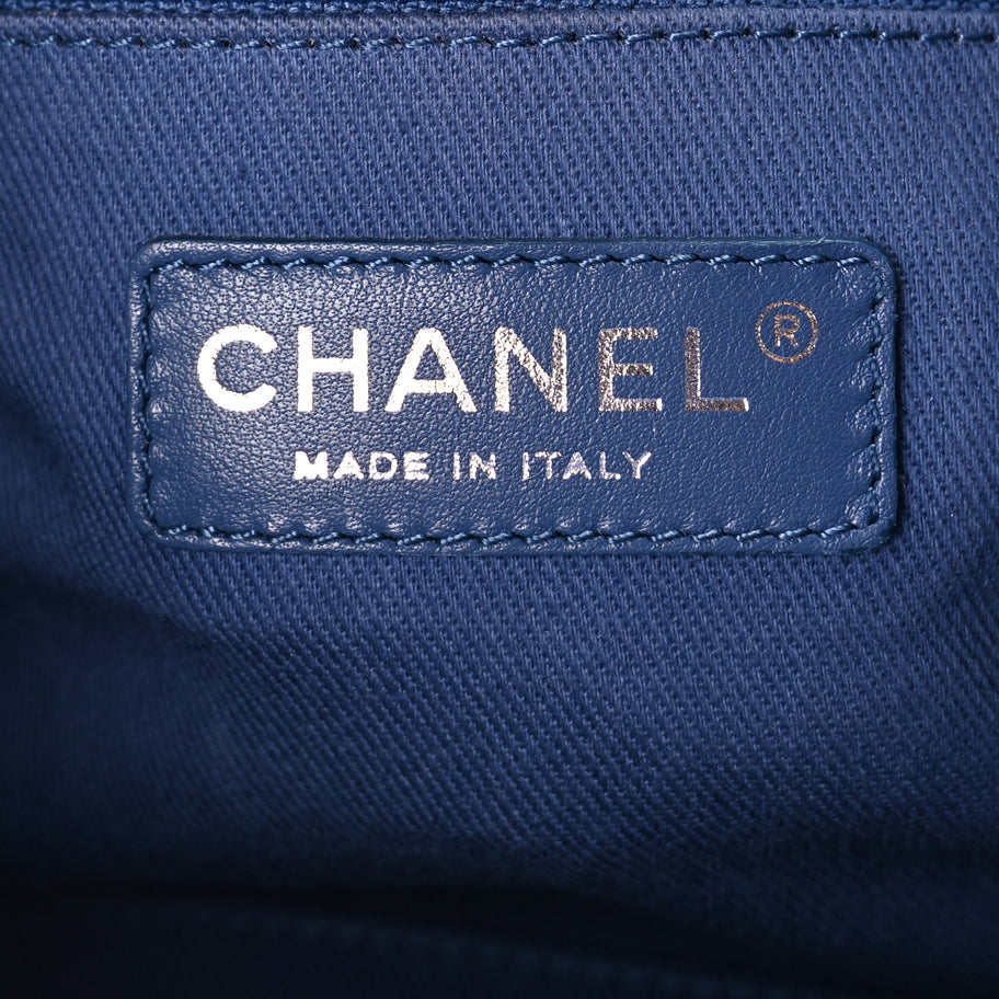 Chanel Canvas Deauville Small Bowling Bag Blue Image 5