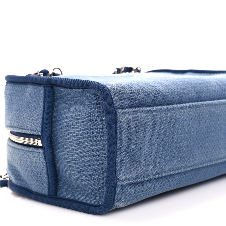 Chanel Canvas Deauville Small Bowling Bag Blue Image 8