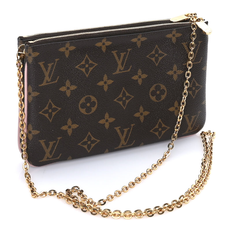  Louis Vuitton Monogram Blooming Flowers Double Zip Pochette