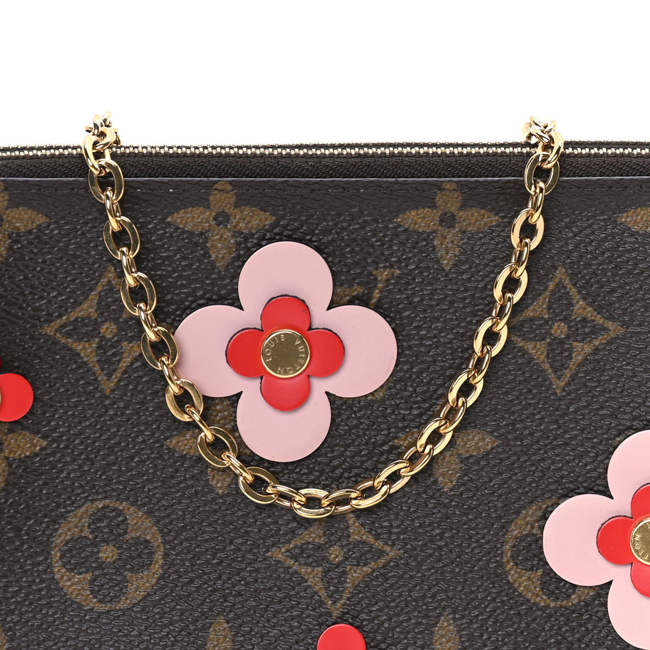 Louis Vuitton Monogram Blooming Flowers Double Zip Pochette Image 6