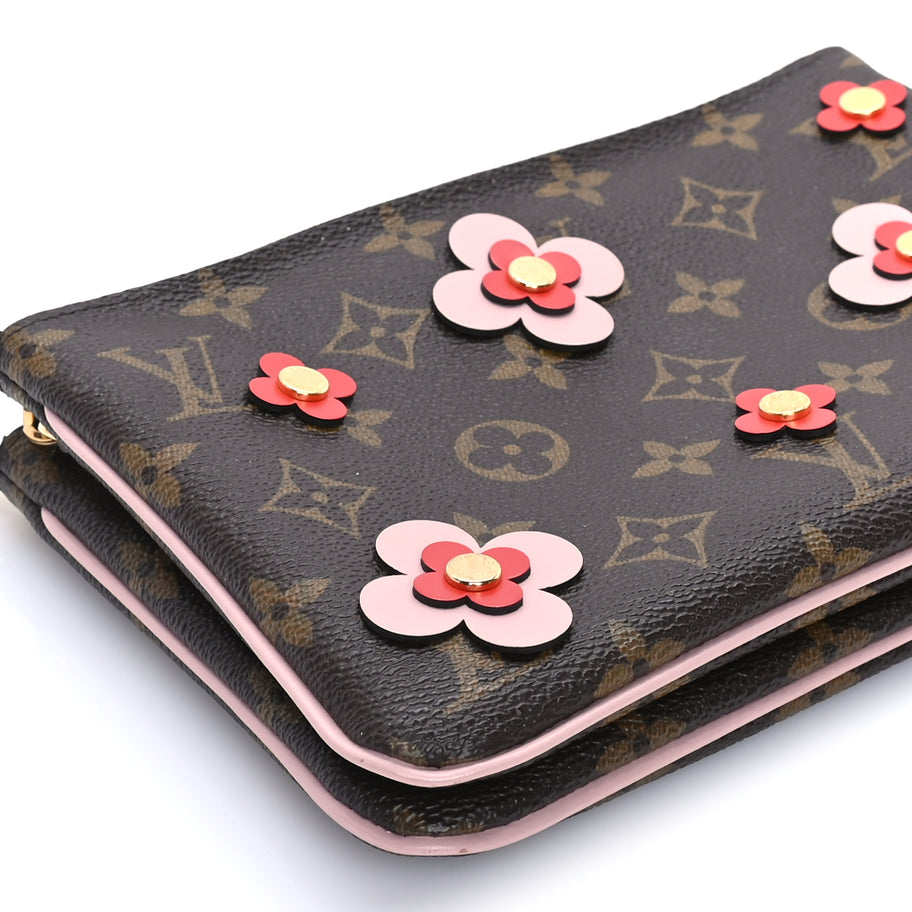 Louis Vuitton Monogram Blooming Flowers Double Zip Pochette Image 7