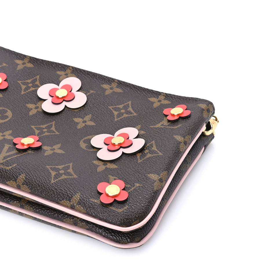 Louis Vuitton Monogram Blooming Flowers Double Zip Pochette Image 8