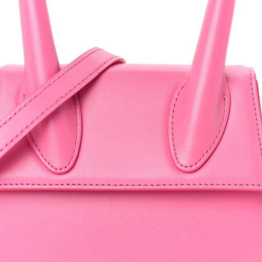 Jacquemus Smooth Calfskin Le Chiquito Moyen  Dark Pink Image 6