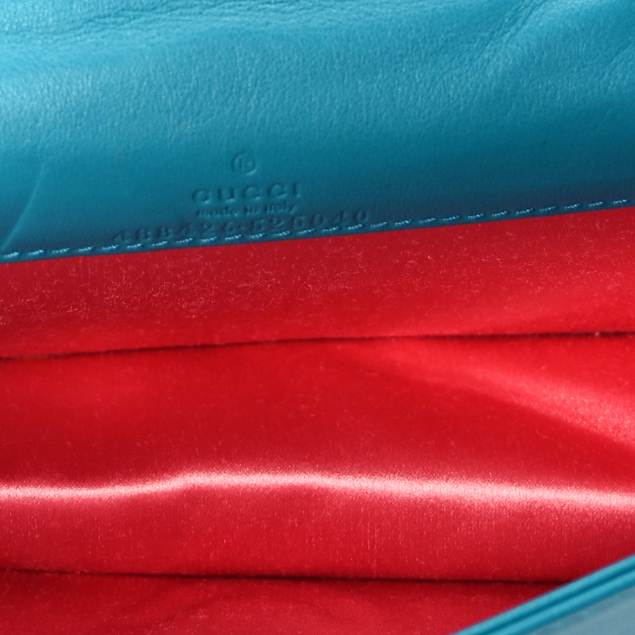 Gucci Velvet Matelasse GG Marmont Mini Bag Pavone Cyan Image 4