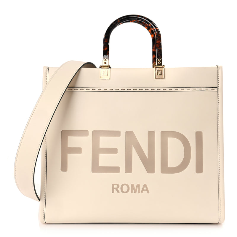  Fendi Vitello King Plexiglass Medium Fendi Sunshine Shopper Tote White Ice