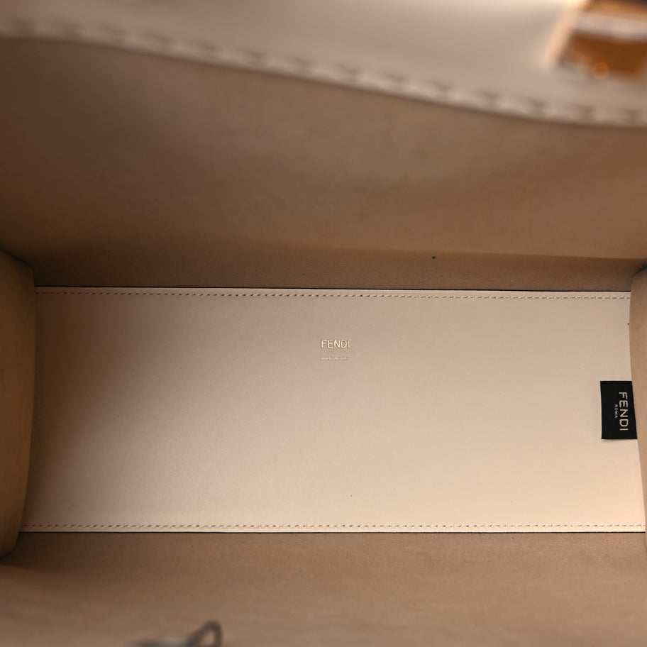 Fendi Vitello King Plexiglass Medium Fendi Sunshine Shopper Tote White Ice Image 4