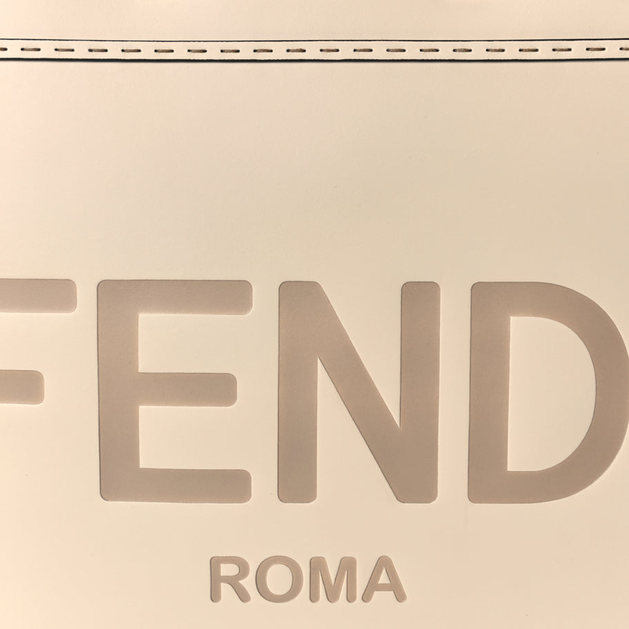 Fendi Vitello King Plexiglass Medium Fendi Sunshine Shopper Tote White Ice Image 6