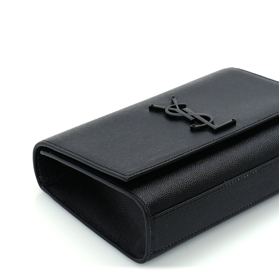 Saint Laurent Grain De Poudre Small Monogram Monochrome Kate Satchel  Black Image 7