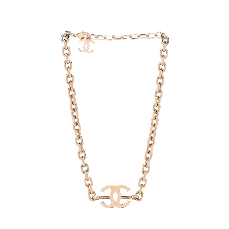  Chanel Metal CC Chain Link Necklace  Gold