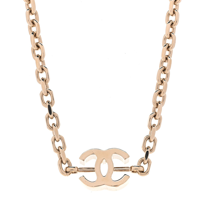  Chanel Metal CC Chain Link Necklace  Gold