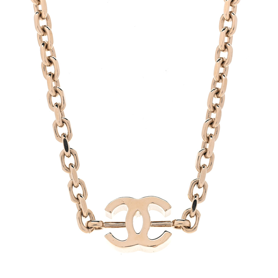 Chanel Metal CC Chain Link Necklace  Gold Image 2