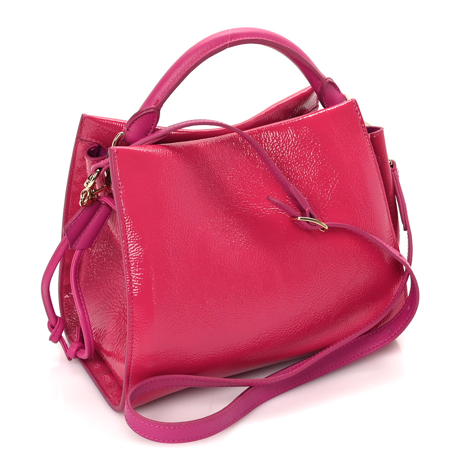 Mulberry Spongy Patent Calfskin Small Iris Tote Mulberry Pink Image 2