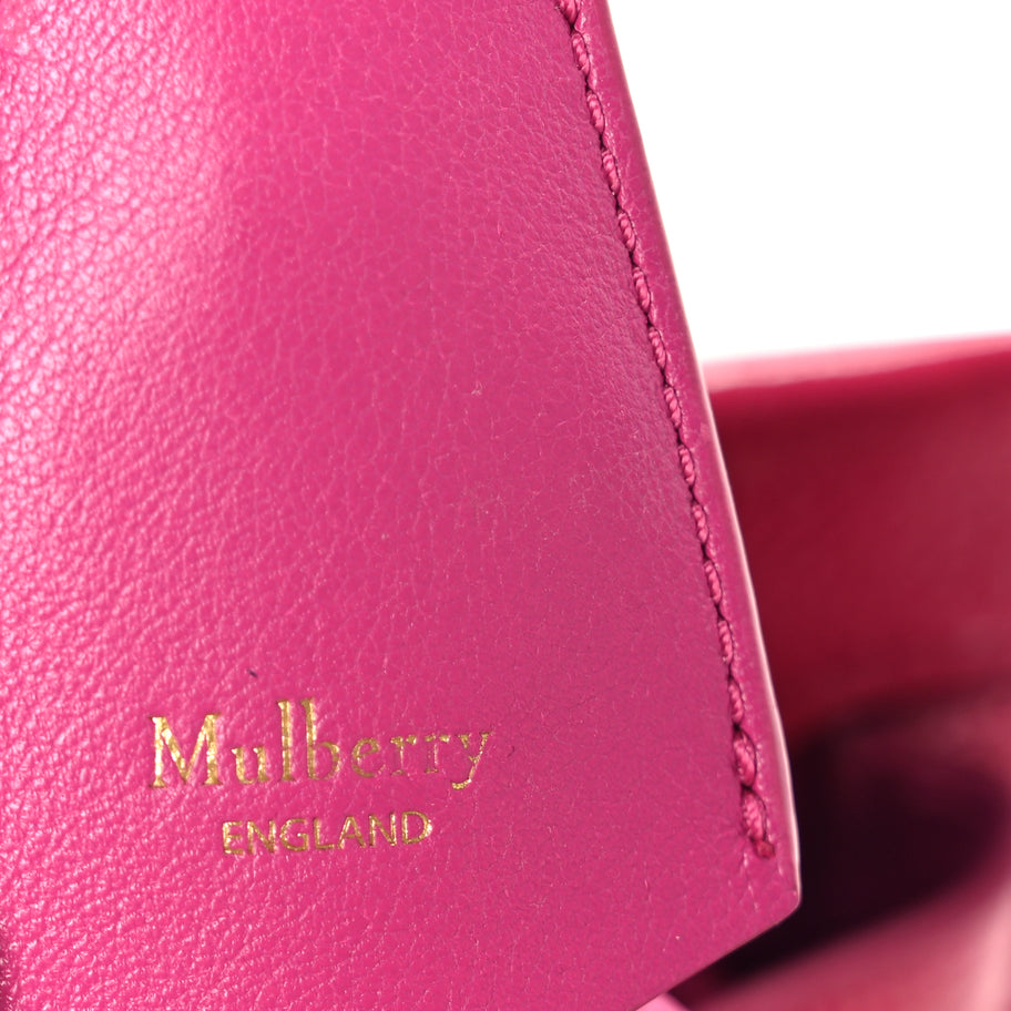 Mulberry Spongy Patent Calfskin Small Iris Tote Mulberry Pink Image 5