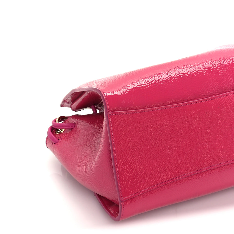 Mulberry Spongy Patent Calfskin Small Iris Tote Mulberry Pink Image 7