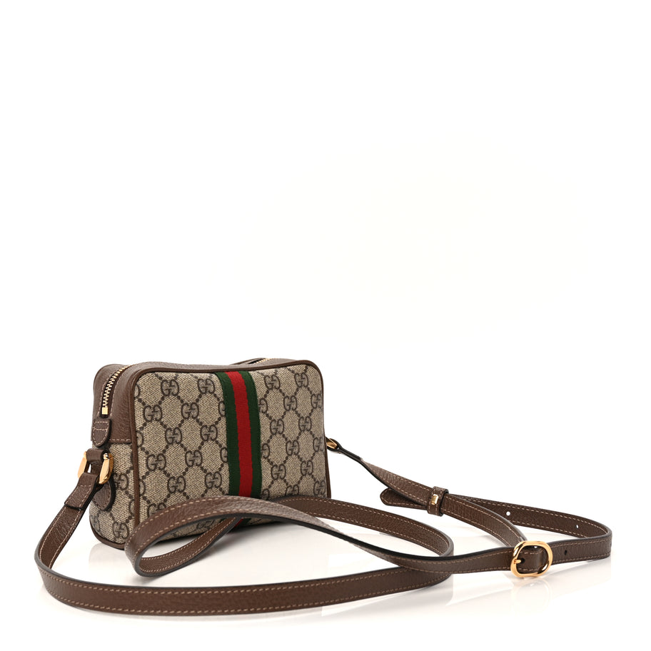 Gucci GG Supreme Monogram Web Mini Ophidia Shoulder Bag  Brown Image 3