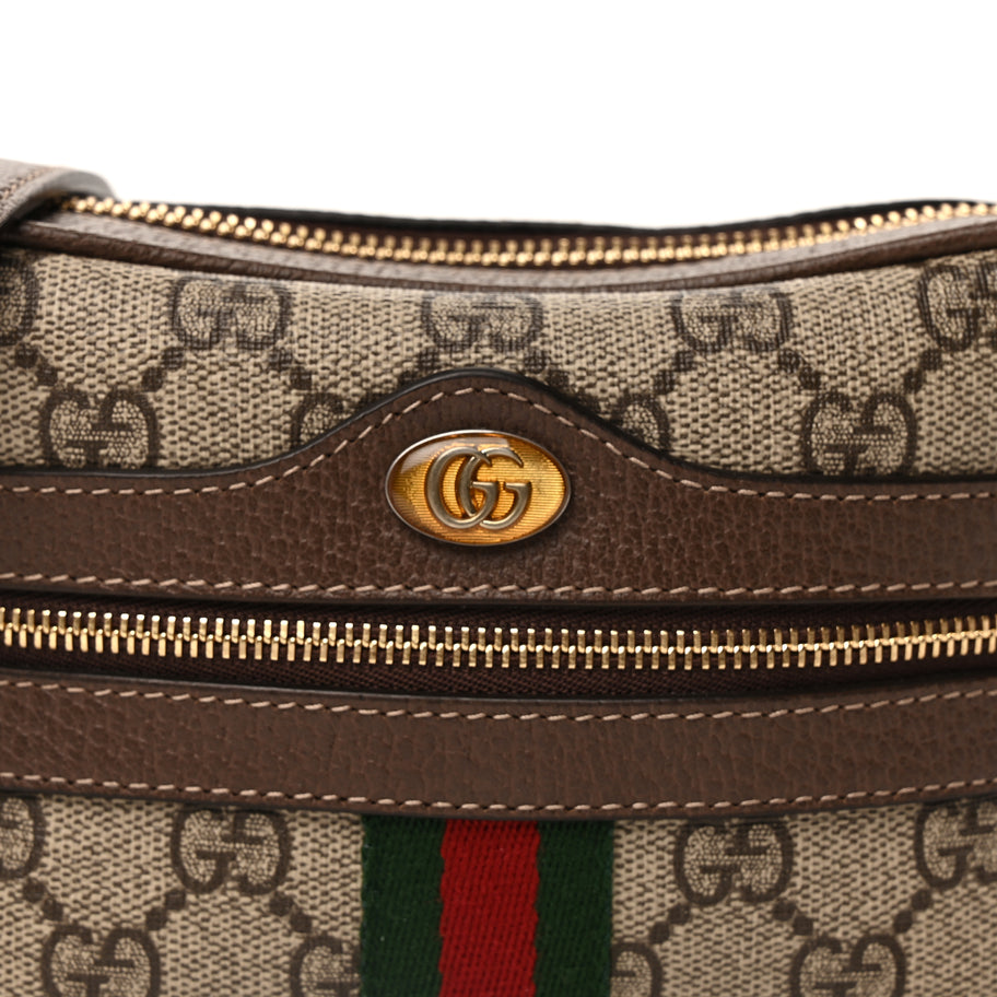 Gucci GG Supreme Monogram Web Mini Ophidia Shoulder Bag  Brown Image 7