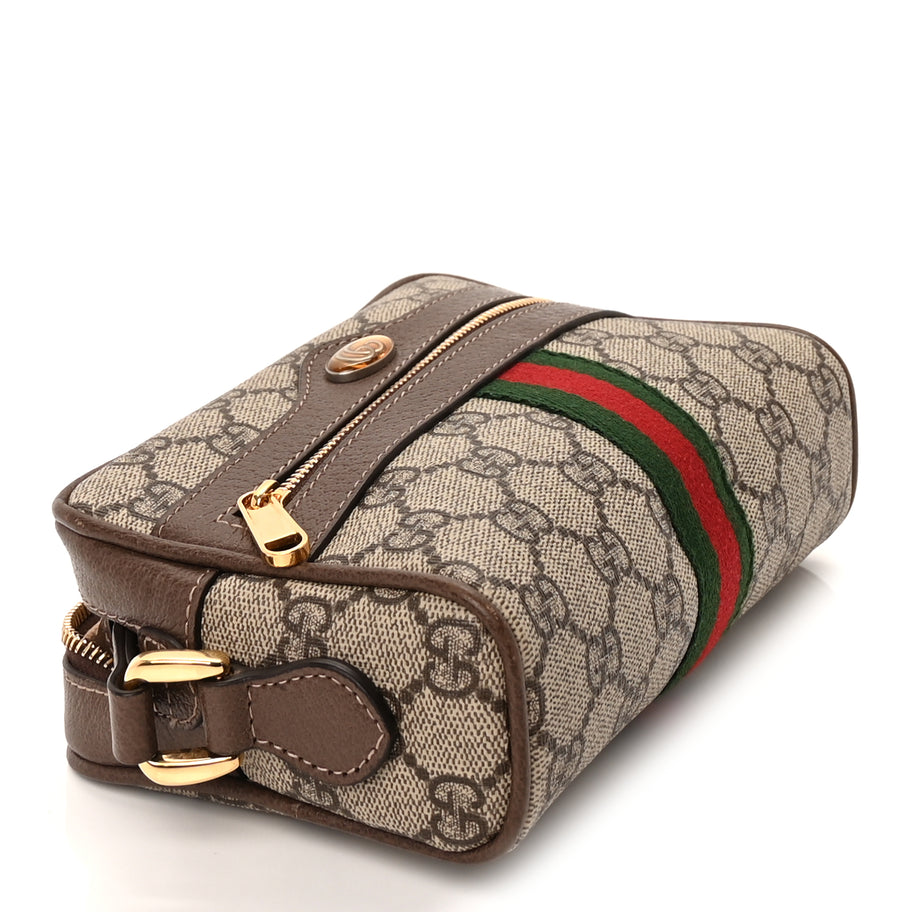 Gucci GG Supreme Monogram Web Mini Ophidia Shoulder Bag  Brown Image 9
