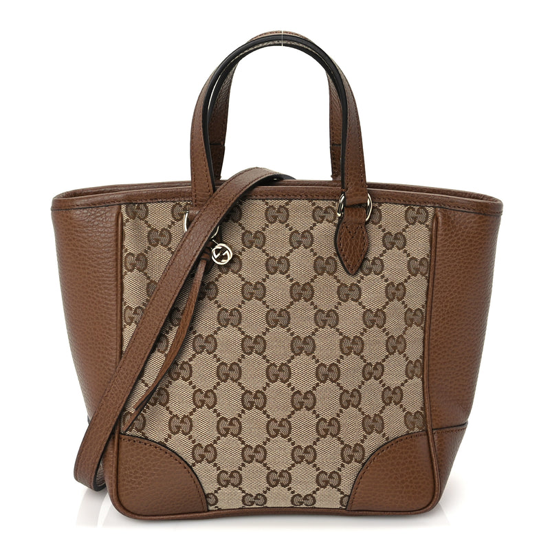  Gucci Monogram Small Bree Tote Beige Tabacco