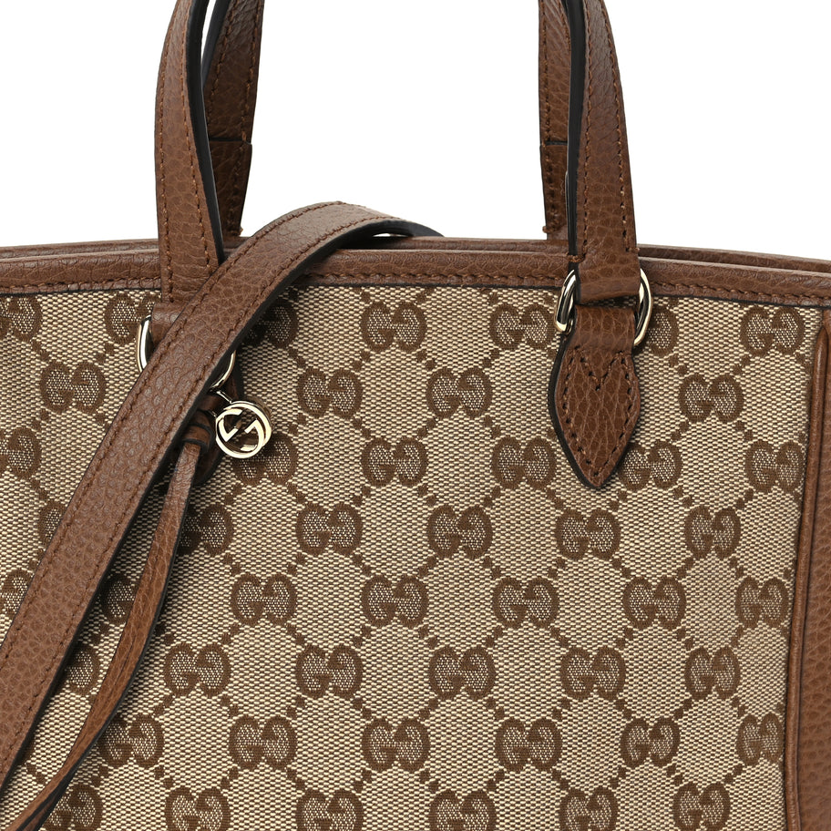 Gucci Monogram Small Bree Tote Beige Tabacco Image 7