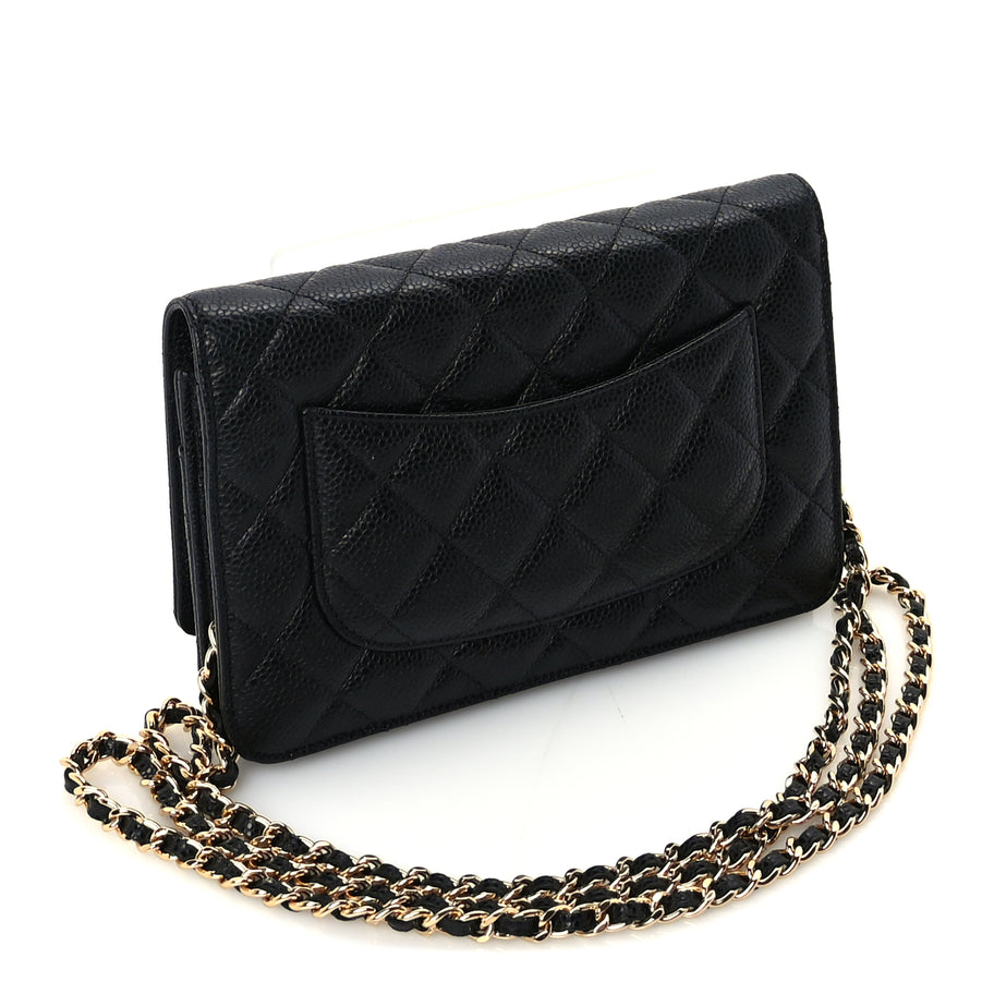 Chanel Caviar Quilted Wallet On Chain WOC Black Image 3