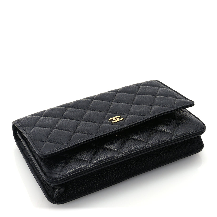 Chanel Caviar Quilted Wallet On Chain WOC Black Image 4