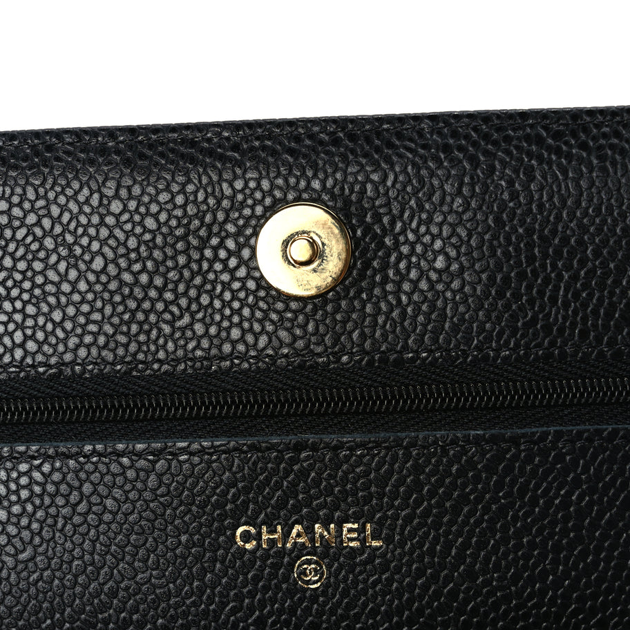 Chanel Caviar Quilted Wallet On Chain WOC Black Image 6