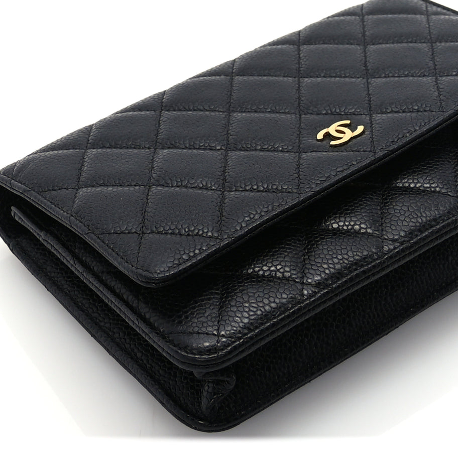 Chanel Caviar Quilted Wallet On Chain WOC Black Image 9