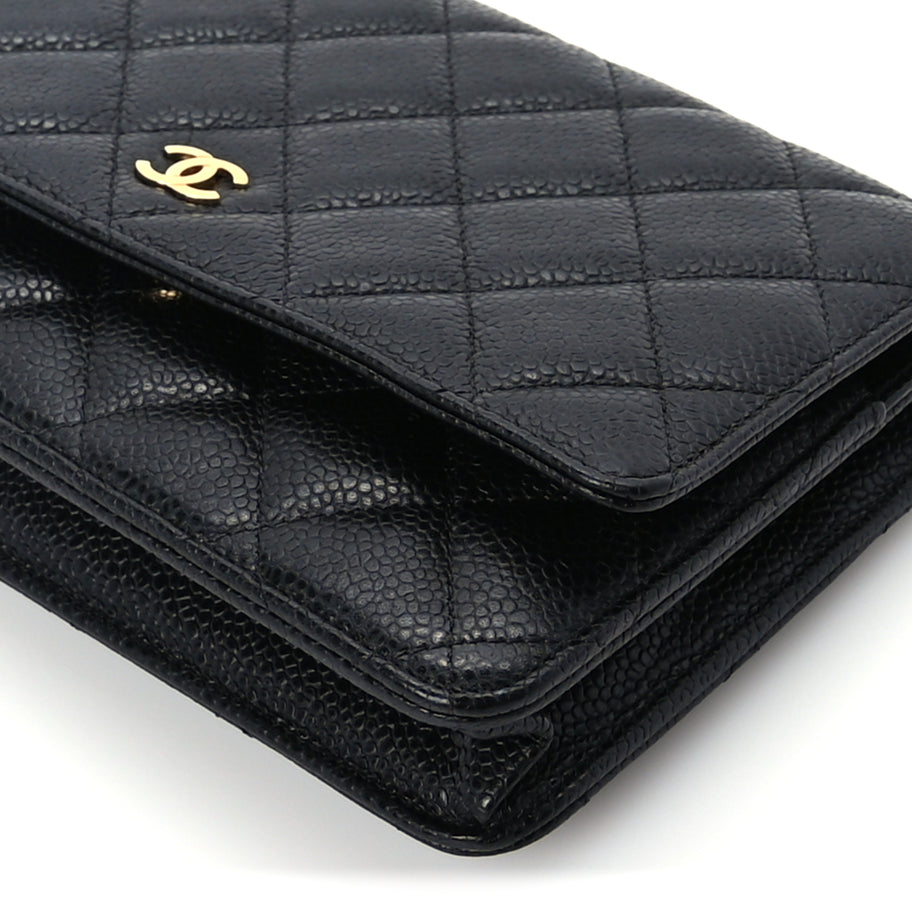 Chanel Caviar Quilted Wallet On Chain WOC Black Image 10