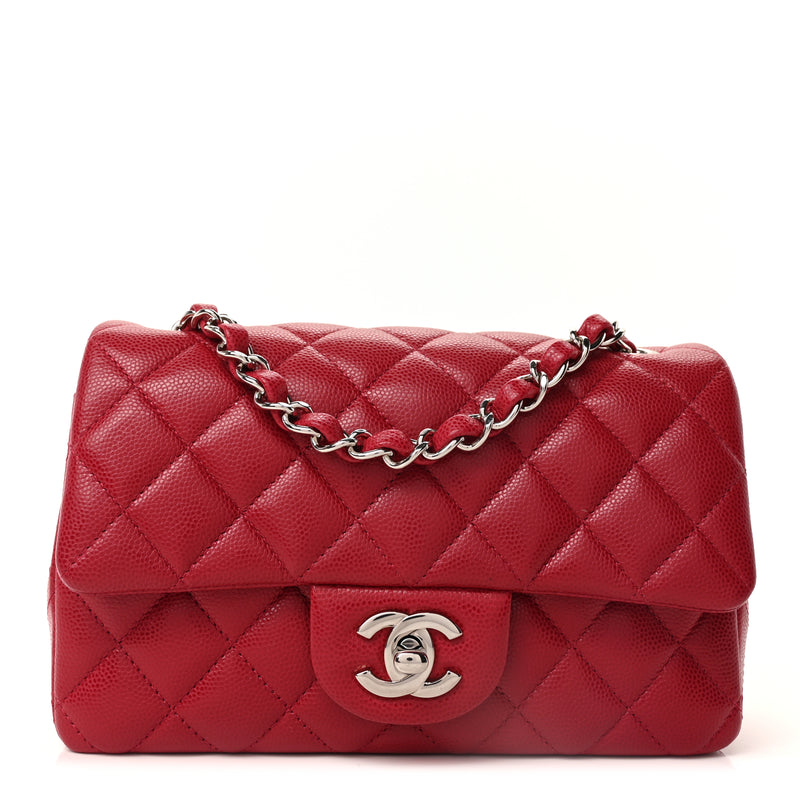  Chanel Caviar Quilted Mini Rectangular Flap  Pink