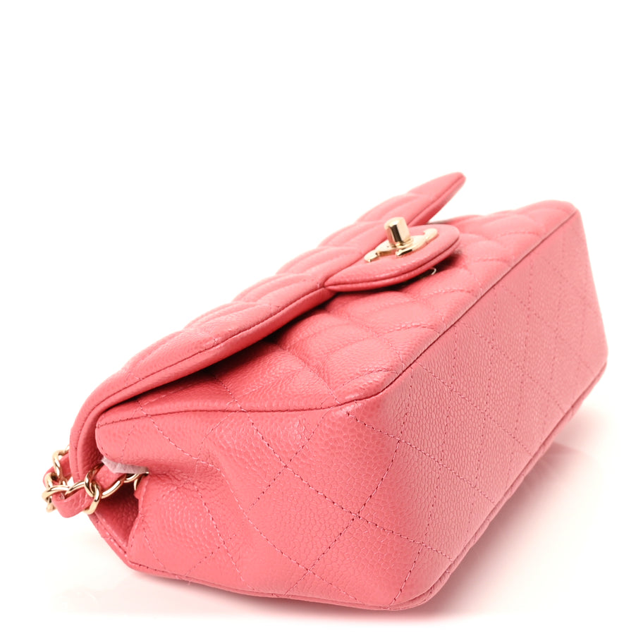 Chanel Caviar Quilted Mini Rectangular Flap Dark Pink Image 8