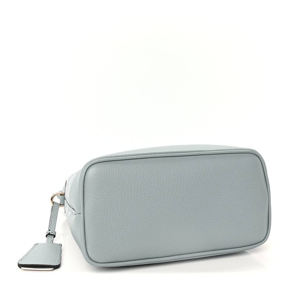 Gucci GG Supreme Monogram Textured Dollar Calfskin Web Small Ophidia Bucket Shoulder Bag Dusty Blue Image 4