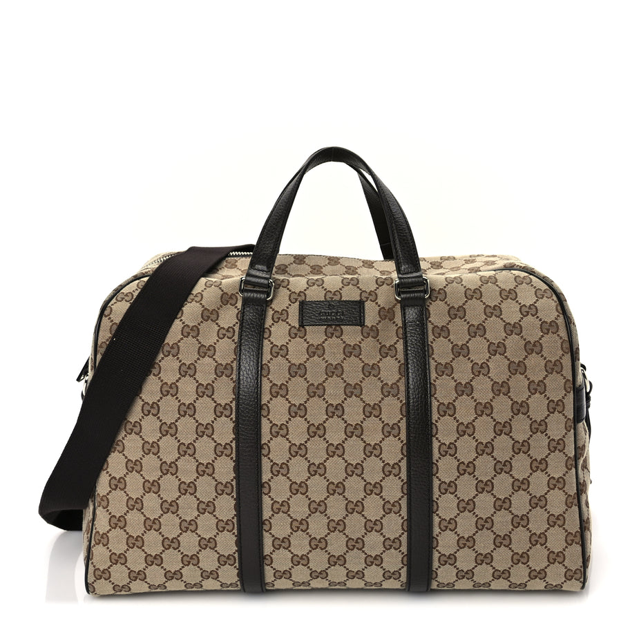 Gucci Monogram Dollar Calfskin Boston Duffle Bag Beige Ebony Testa di Moro Marrone Scuro Image 2