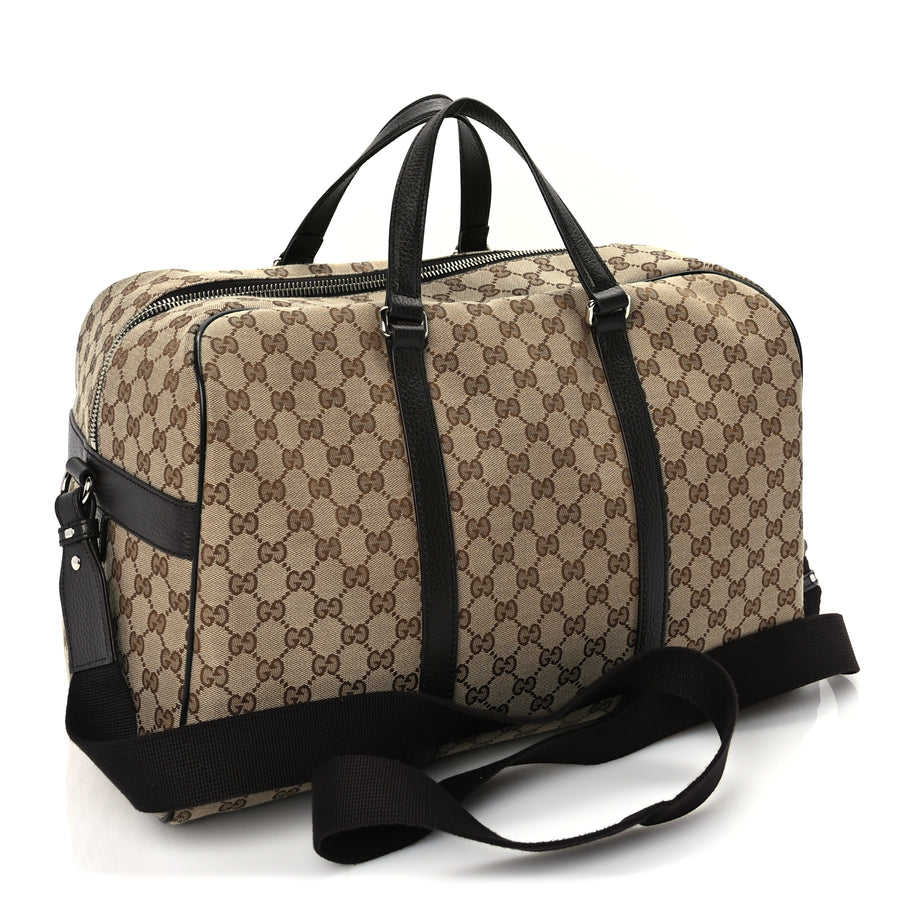 Gucci Monogram Dollar Calfskin Boston Duffle Bag Beige Ebony Testa di Moro Marrone Scuro Image 3